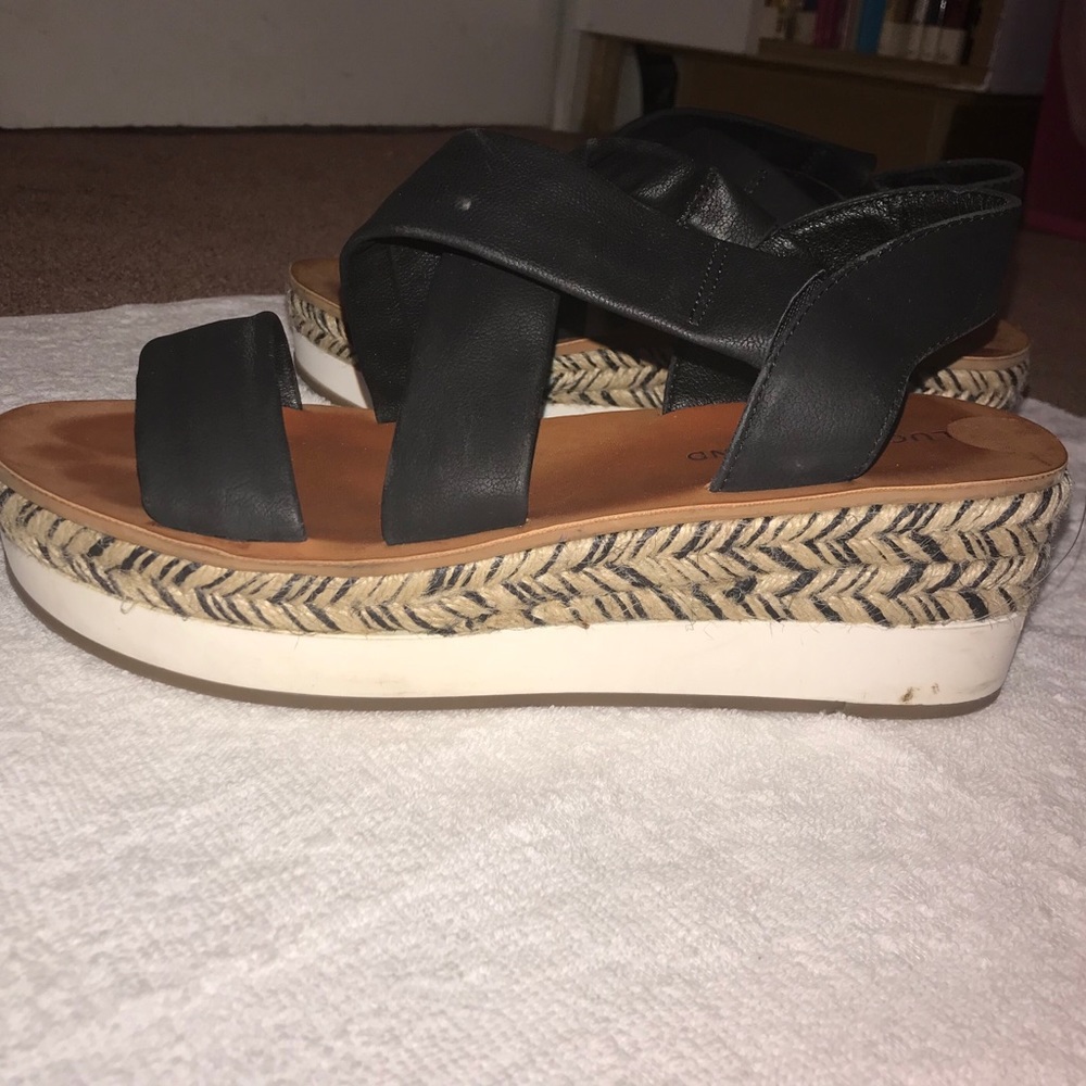Lucky Brand Brown and Black Platform Shoes